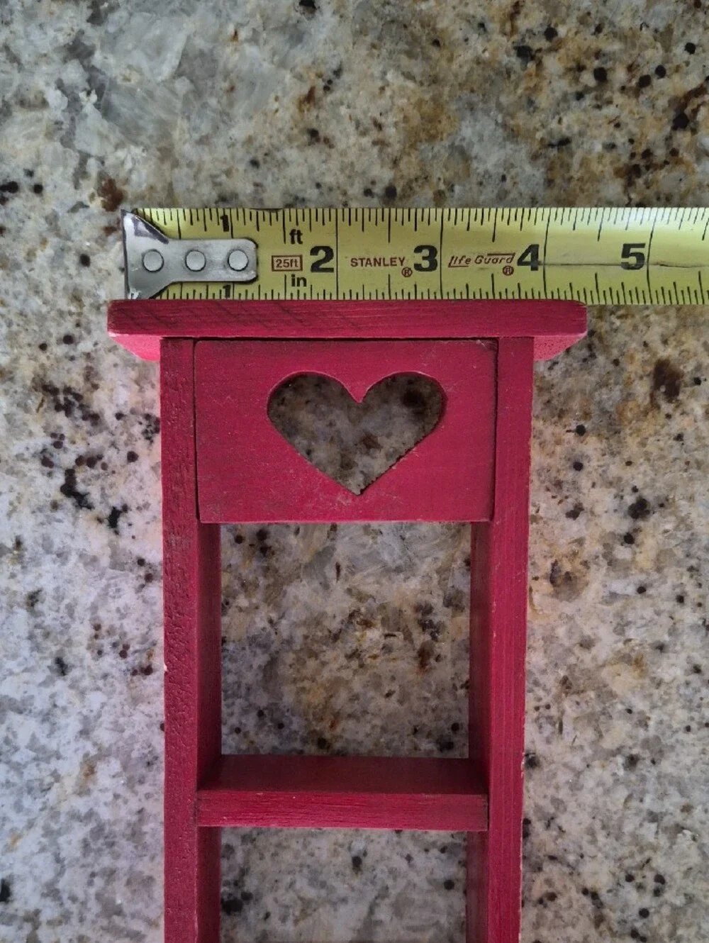 Red Wooden Heart Trinket Shelf - Home Wall Decor